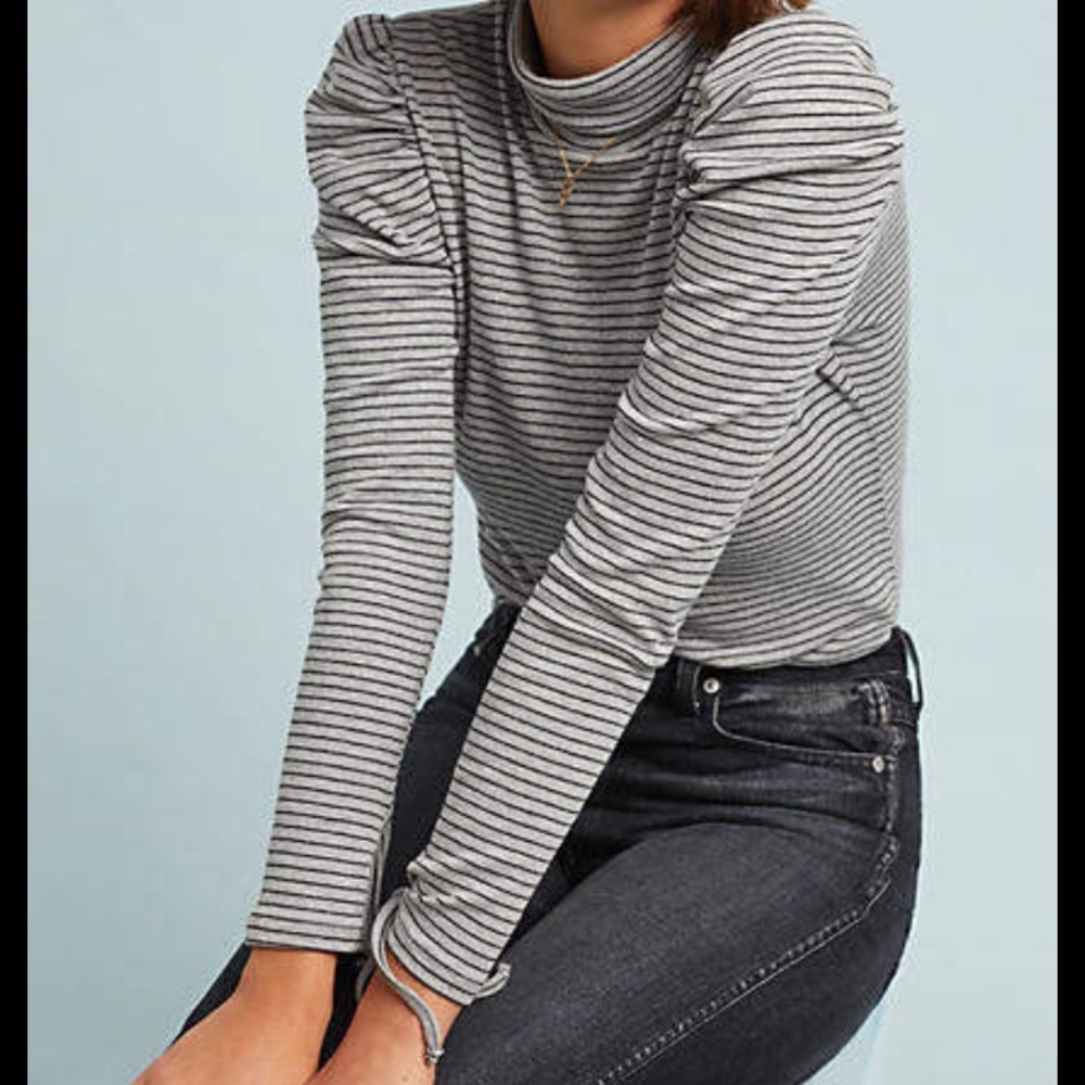 Striped turtle neck top from Anthropologie